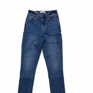 DKNY Cotton-Blend High-Rise Skinny Jeans - Dark Blue